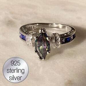 925 sterling silver ring cz stone 6